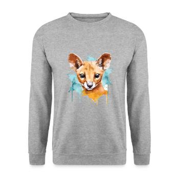 Colorful fossa - œuvre d’art mignonne pour - Sweat-shirt Unisexe - gris chiné - Devant - Alina (178cm) & Michal (187cm)
