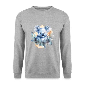 Adorable aquarelle koala art - Sweat-shirt Unisexe - gris chiné - Devant - Alina (178cm) & Michal (187cm)