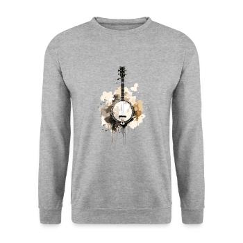 Banjo Authentisches Bluegrass & - Unisex Pullover - Weißgrau meliert - Vorne - Alina (178cm) & Michal (187cm)