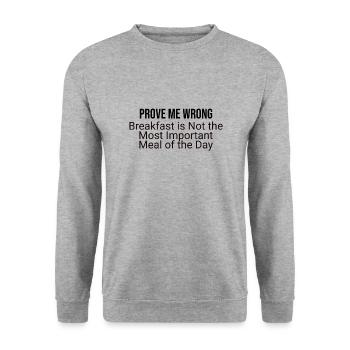 Breakfast myth? Rethinking Morning Meals - Unisex Sweatshirt - salt & pepper - Front - Alina (178cm) & Michal (187cm)