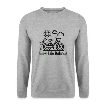 Cycling, work-life-balance – a ride to success - Unisex Sweatshirt - salt & pepper - Front - Alina (178cm) & Michal (187cm)