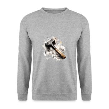 Hammer Splash – Craftsmanship In Watercolor - Unisex Sweatshirt - salt & pepper - Front - Alina (178cm) & Michal (187cm)