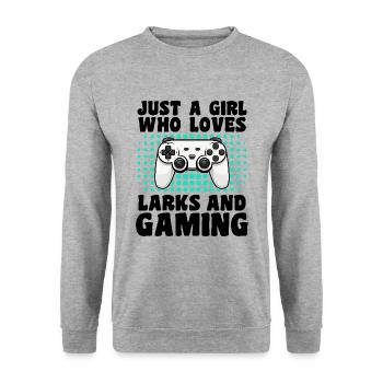 Gamer und Alouettes: Videospiele und Abenteuer in der Luft - Unisex Pullover - Weißgrau meliert - Vorne - Alina (178cm) & Michal (187cm)