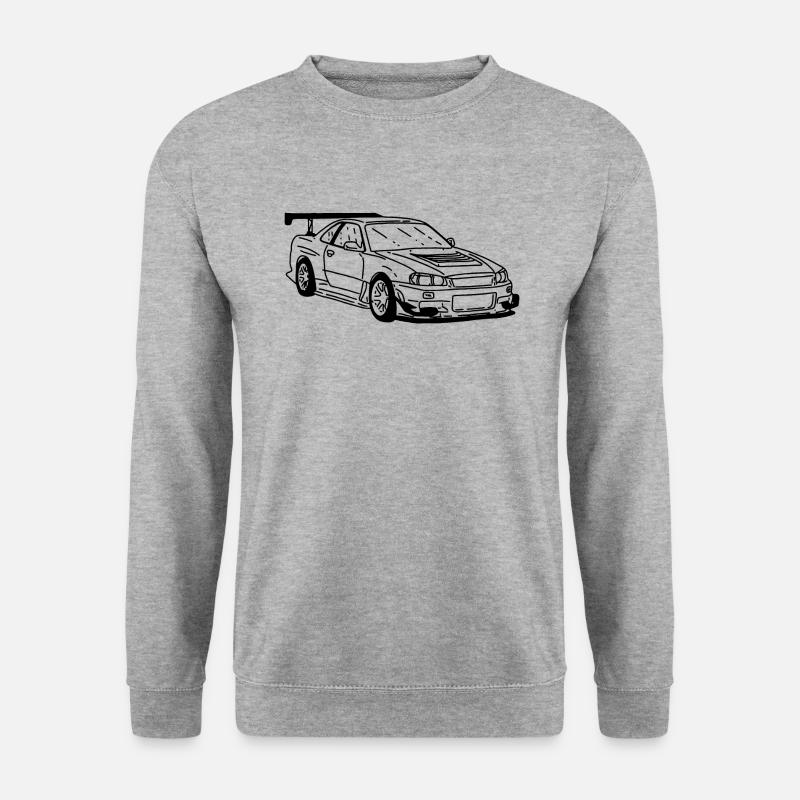 Rennwagen - Unisex Pullover - Weißgrau meliert
