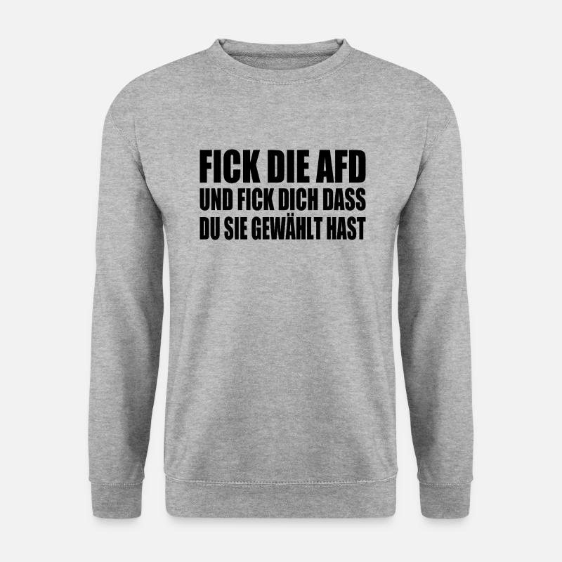 fick die afd - Unisex Pullover - Weißgrau meliert