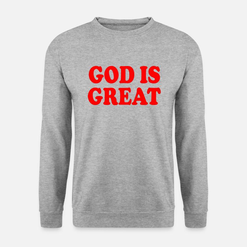 god is great - Unisex Pullover - Weißgrau meliert