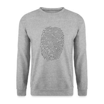 Empreinte digitale (sombre) - Sweat-shirt Unisexe - gris chiné - Devant - Alina (178cm) & Michal (187cm)