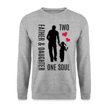Father daughter holding hands heart soul best dad - Unisex Sweatshirt - salt & pepper - Front - Alina (178cm) & Michal (187cm)