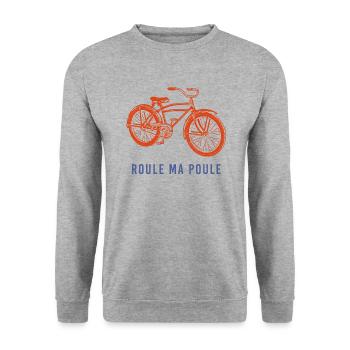 Vélo cycliste humour - Sweat-shirt Unisexe - gris chiné - Devant - Alina (178cm) & Michal (187cm)