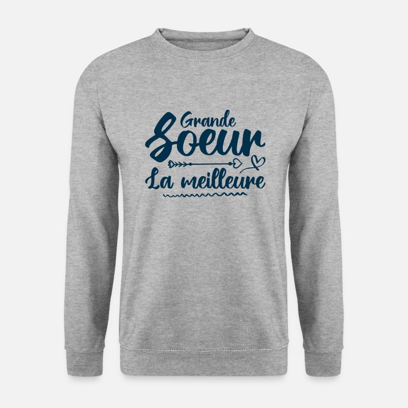 Beste große Schwester - Unisex Pullover - Weißgrau meliert