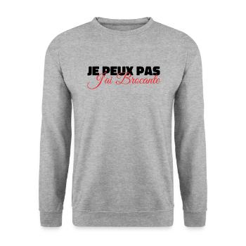 Je Peux Pas J'ai Brocante | Idée Cadeau Humour - Sweat-shirt Unisexe - gris chiné - Devant - Alina (178cm) & Michal (187cm)