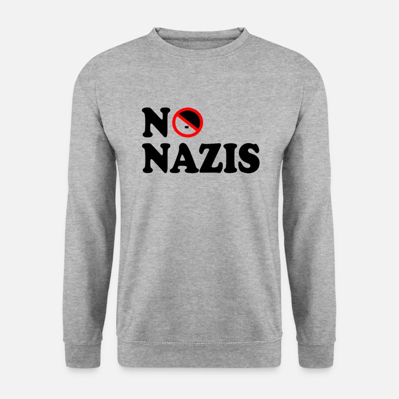 No nazis - Unisex Pullover - Weißgrau meliert
