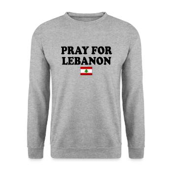 Pray for lebanon - Unisex Sweatshirt - salt & pepper - Front - Alina (178cm) & Michal (187cm)