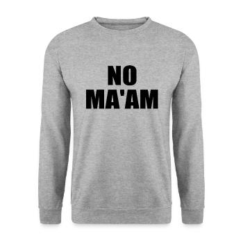 no ma'am - Sweat-shirt Unisexe - gris chiné - Devant - Alina (178cm) & Michal (187cm)