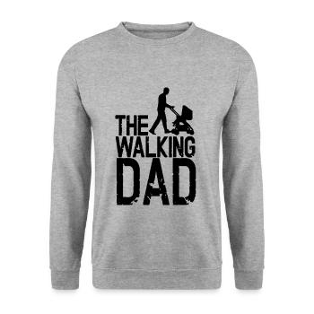Le papa qui marche - Sweat-shirt Unisexe - gris chiné - Devant - Alina (178cm) & Michal (187cm)