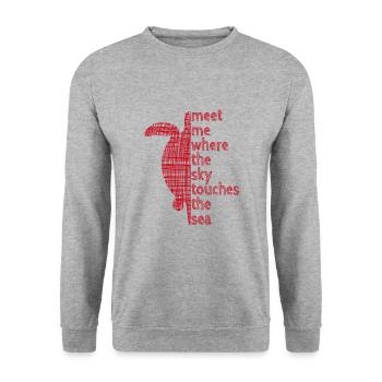 turtle - Unisex Pullover - Weißgrau meliert - Vorne - Alina (178cm) & Michal (187cm)