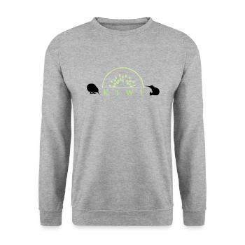 kiwi - Sweat-shirt Unisexe - gris chiné - Devant - Alina (178cm) & Michal (187cm)
