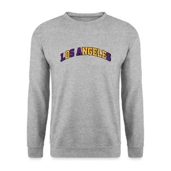 Los Angeles Logo: Collegiate Design Colors - Unisex Sweatshirt - salt & pepper - Front - Alina (178cm) & Michal (187cm)