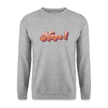 Nope - Unisex Pullover - Weißgrau meliert - Vorne - Alina (178cm) & Michal (187cm)