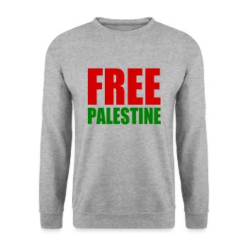 Free palestine - Sweat-shirt Unisexe - gris chiné - Devant - Alina (178cm) & Michal (187cm)