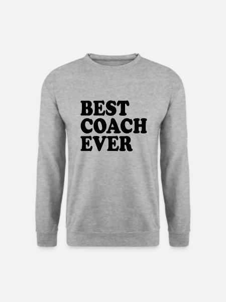Best coach ever - Unisex Pullover - Weißgrau meliert
