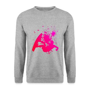 Kitesurf Kite Kitesurfer Kiten Kitesurfing - Unisex Sweatshirt - salt & pepper - Front - Alina (178cm) & Michal (187cm)