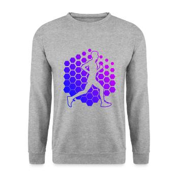 Jogging Homme Race Fitness Femme Cross Country R - Sweat-shirt Unisexe - gris chiné - Devant - Alina (178cm) & Michal (187cm)