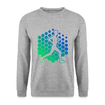 Course de fond Course à pied Jogging pour hommes - Sweat-shirt Unisexe - gris chiné - Devant - Alina (178cm) & Michal (187cm)