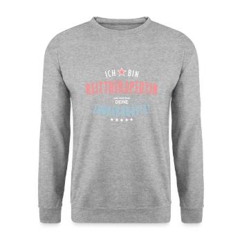 Reittherapeutin Beruf - Geschenk - Unisex Pullover - Weißgrau meliert - Vorne - Alina (178cm) & Michal (187cm)