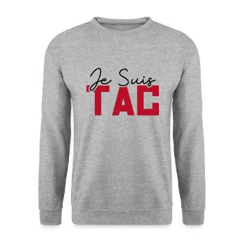 Je Suis TAC , TIC Et TAC , Duo Drole - Sweat-shirt Unisexe - gris chiné - Devant - Alina (178cm) & Michal (187cm)