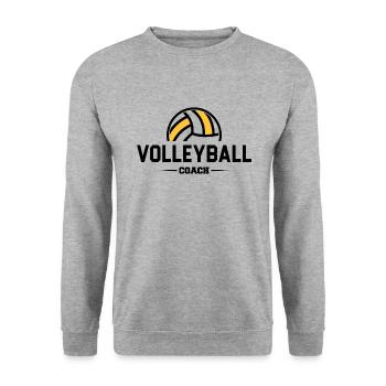 Volleyballtrainer Geschenk | Trainer Volleyball - Unisex Pullover - Weißgrau meliert - Vorne - Alina (178cm) & Michal (187cm)