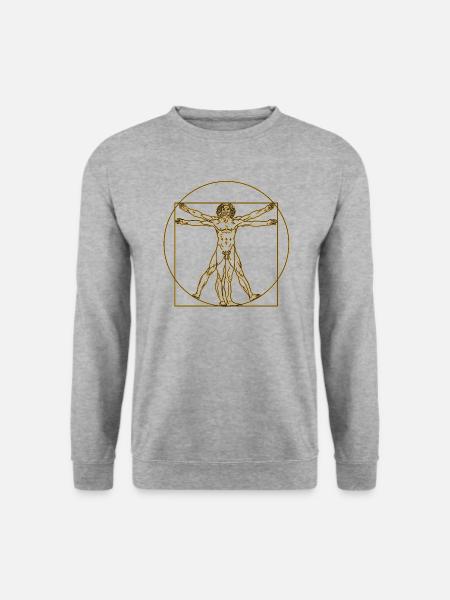 VITRUVIOUS MAN - Unisex Pullover - Weißgrau meliert