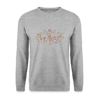 LOTUS FLOWER YOGA MÉDITATION BOUDDHA T-SHIRT - Sweat-shirt Unisexe - gris chiné - Devant - Alina (178cm) & Michal (187cm)