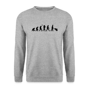 évolution chantier - brouette cadeau brouette - Sweat-shirt Unisexe - gris chiné - Devant - Alina (178cm) & Michal (187cm)