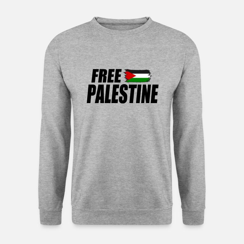 Free palestine - Unisex Pullover - Weißgrau meliert
