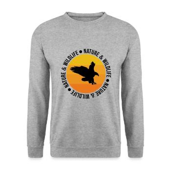 Adler Nature & Wildlife - Unisex Pullover - Weißgrau meliert - Vorne - Alina (178cm) & Michal (187cm)