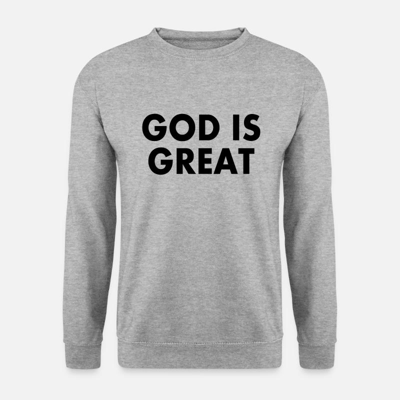 god is great - Unisex Pullover - Weißgrau meliert