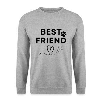 Meilleur ami - Sweat-shirt Unisexe - gris chiné - Devant - Alina (178cm) & Michal (187cm)