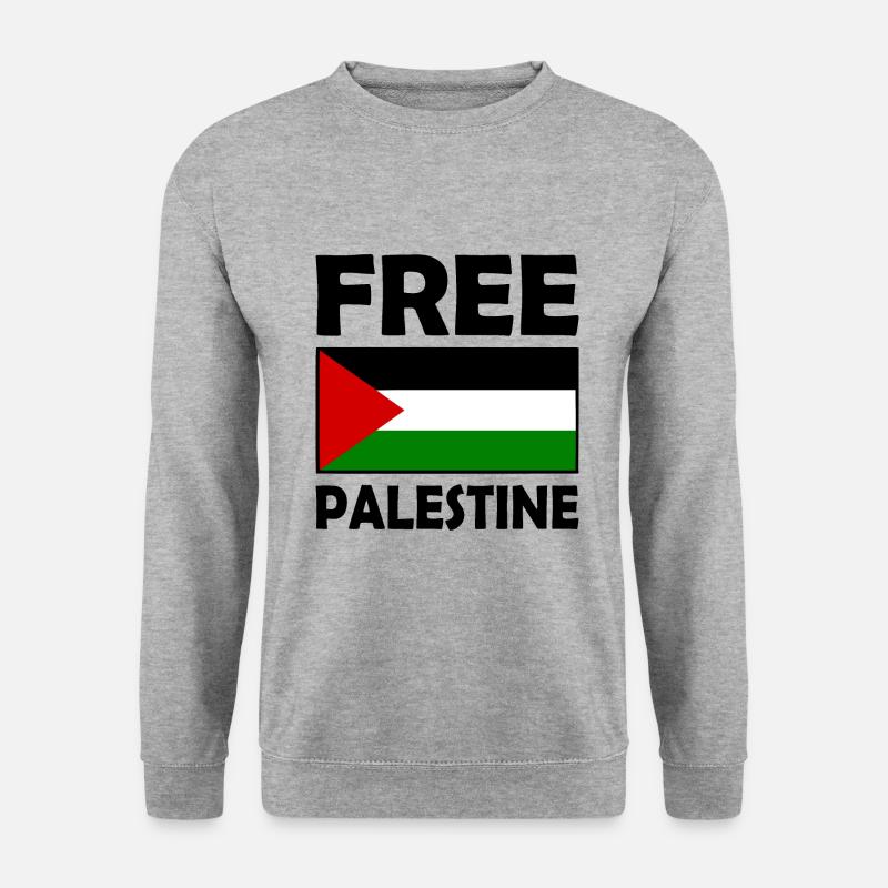 Free palestine - Unisex Pullover - Weißgrau meliert