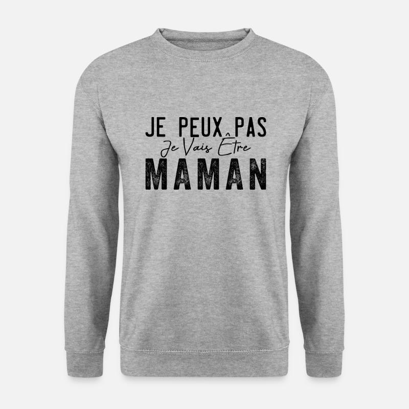 Ich kann nicht, ich werde Mutter| Werdende Mutter - Unisex Pullover - Weißgrau meliert