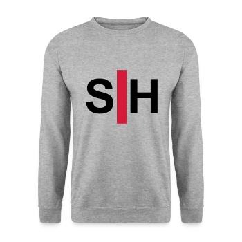 Deaf, hard of hearing, deafness, hearing loss sign - Unisex Sweatshirt - salt & pepper - Front - Alina (178cm) & Michal (187cm)
