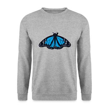 Papillon papillon amiral bleu - Sweat-shirt Unisexe - gris chiné - Devant - Alina (178cm) & Michal (187cm)