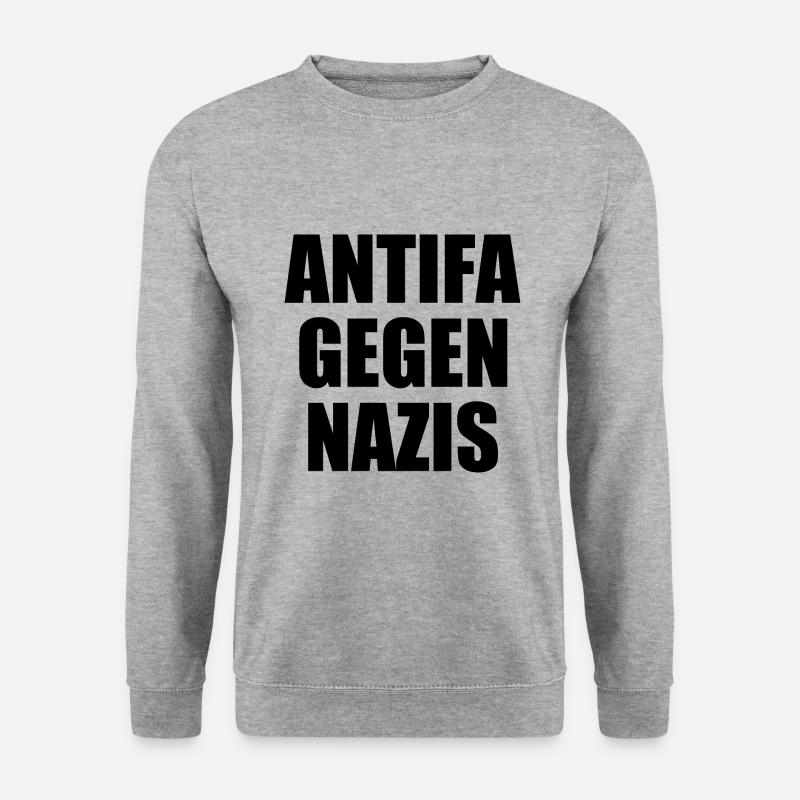 Antifa gegen nazis - Unisex Pullover - Weißgrau meliert