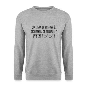 Annoncer Grossesse Enceinte Bébé Original Maman - Sweat-shirt Unisexe - gris chiné - Devant - Alina (178cm) & Michal (187cm)