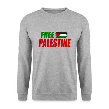 Free palestine - Sweat-shirt Unisexe - gris chiné - Devant - Alina (178cm) & Michal (187cm)
