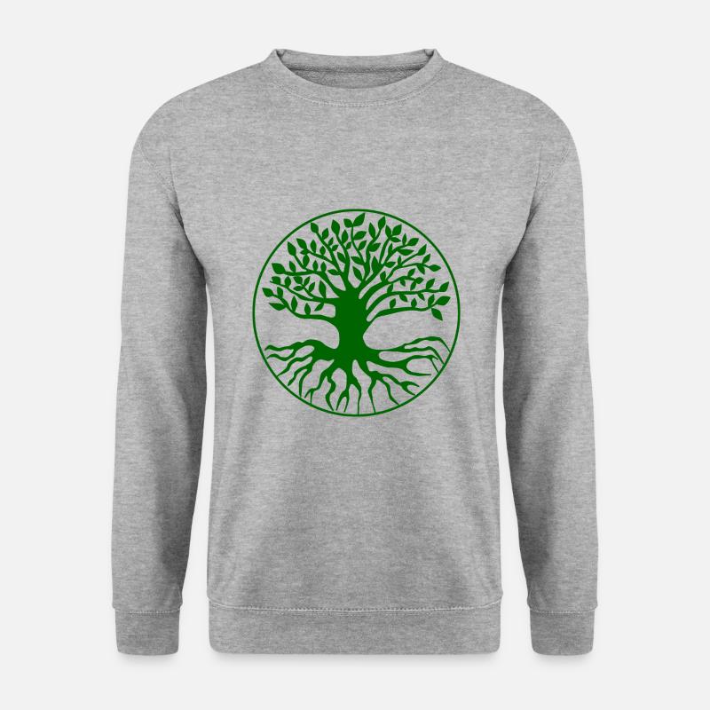 Baum Lebensbaum - Unisex Pullover - Weißgrau meliert