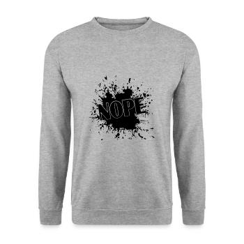 Nope - Unisex Pullover - Weißgrau meliert - Vorne - Alina (178cm) & Michal (187cm)