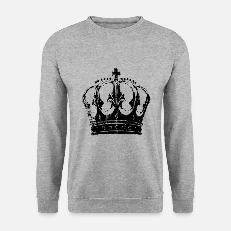 Krone Symbol - Unisex Pullover - Weißgrau meliert