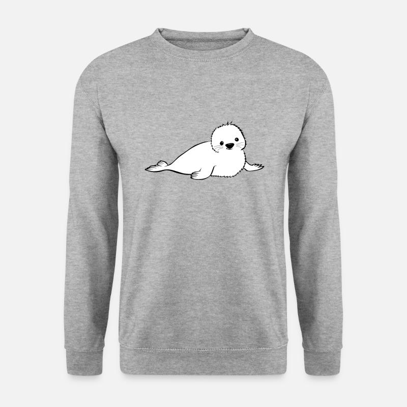 Robbe tanzt - Unisex Pullover - Weißgrau meliert