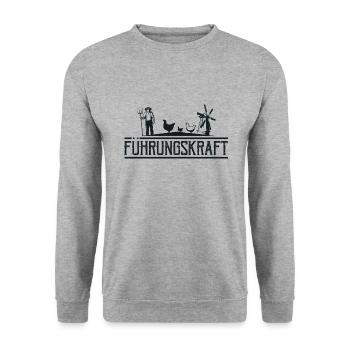 Huhn Bauer Landwirt Führungskraft - Sweat-shirt Unisexe - gris chiné - Devant - Alina (178cm) & Michal (187cm)